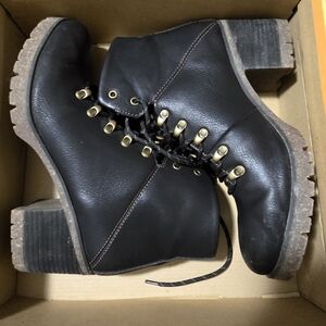 New Kork Black Ankle Boots